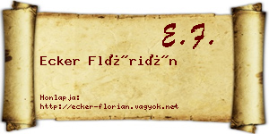 Ecker Flórián névjegykártya